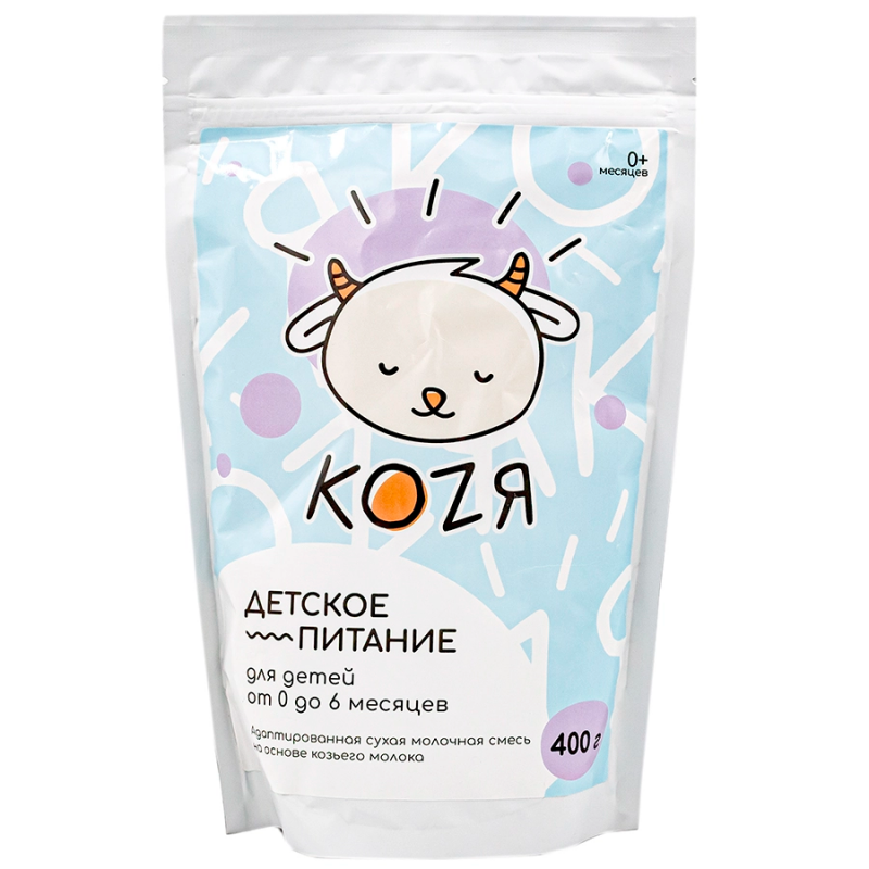 Адаптированная сухая молочная смесь Коzя на основе козьего молока для детей от 0 до 6 мес 400 гр