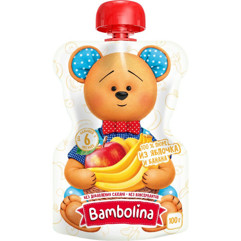 BAMBOLINA Пюре из яблока и банана 100гр