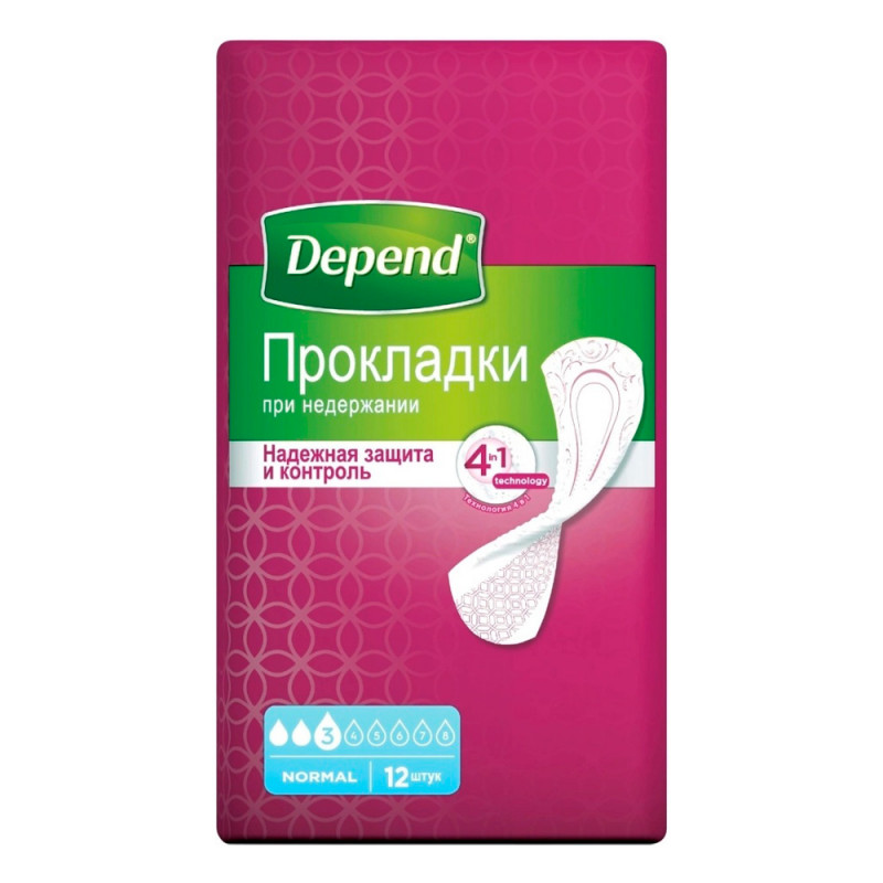 Depend Normal прокладки №12 шт