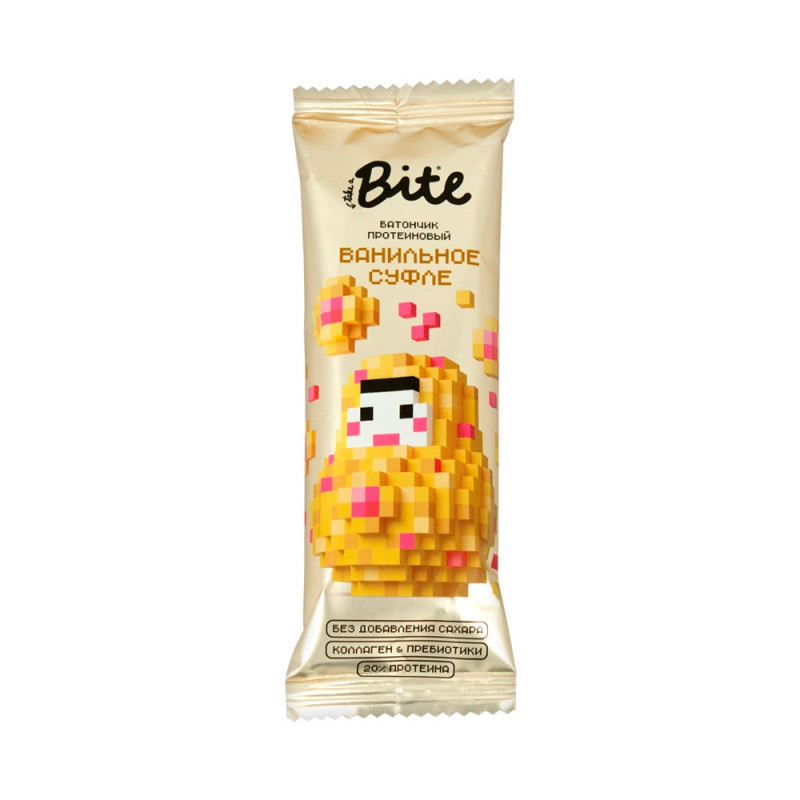 Батончик Bite протеиновый глазированный Ванильное суфле 40г