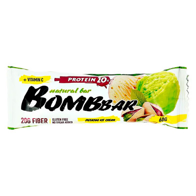Батончик неглазированный Фисташковый пломбир 60г BOMBBAR