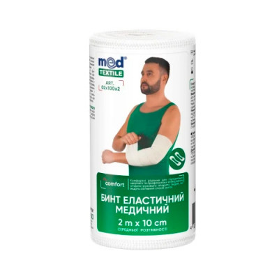 Бинт эластичный  2м х 100мм ср. раст. Медтекстиль