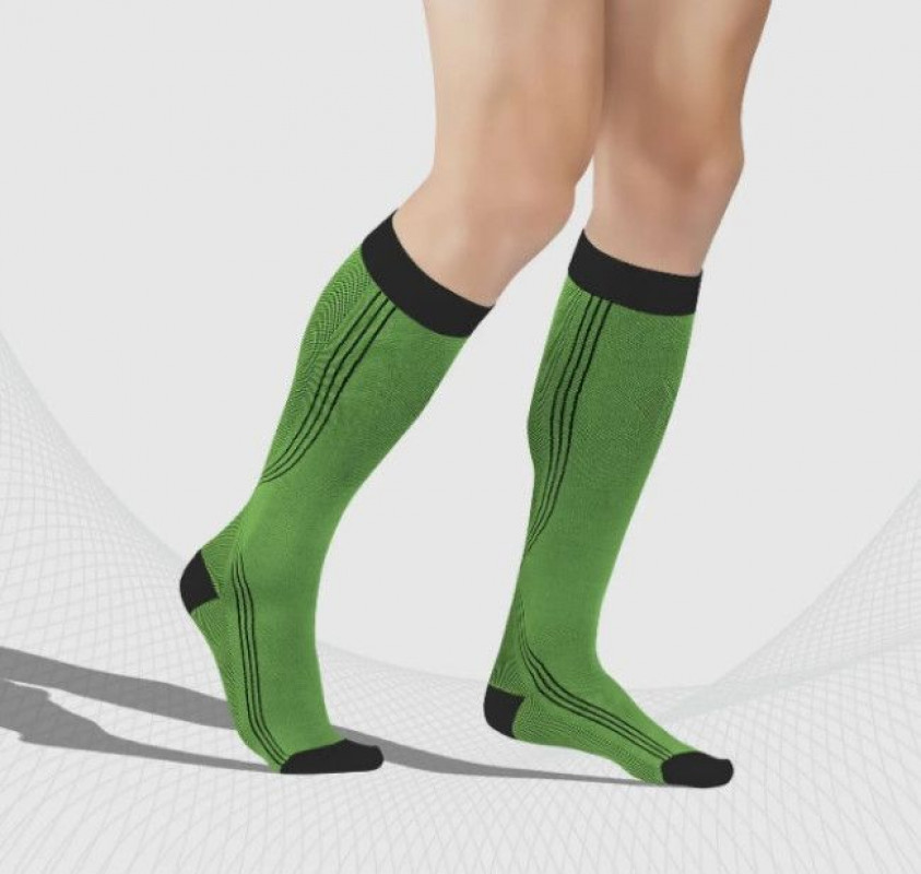 Гольфы мед. эл. компрес. мод.0401 Active 1 кл.комп. 18-21 mm 2 рост №5 Зеленый Черный