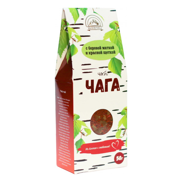 Березовая чага с боровой маткой и красной щеткой 50гр