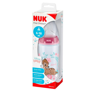 Бутылочка  First Chouice + Bambi 300мл Темр с силик соской M(6-18)NUK