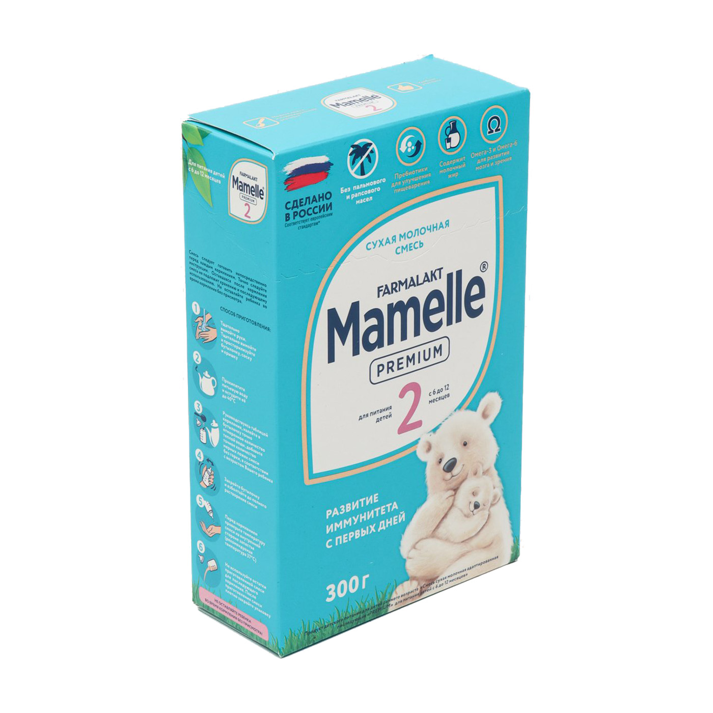 MAMELLE PREMIUM 2 смесь молочная сухая адаптированная (6-12) 300г.