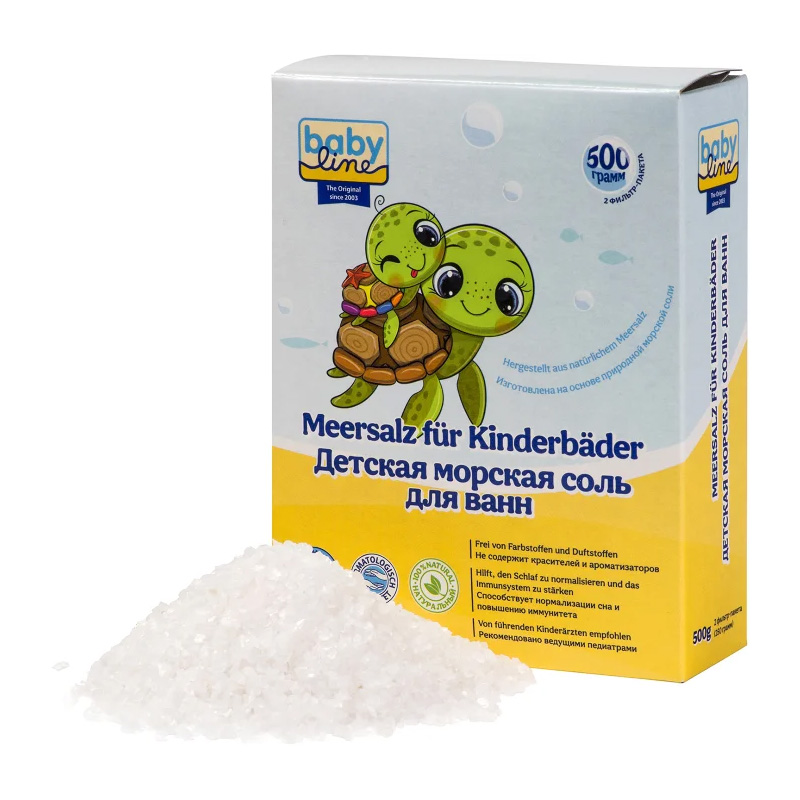 Babyline Детская морская соль д/ванн 500г