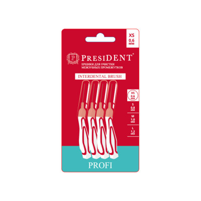 Межзубные ершики President PROFI XS 0.6mm 4шт