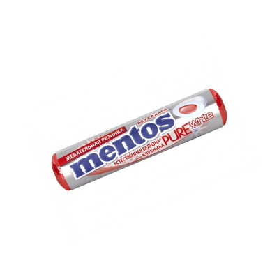Ментос жевательная резинка Pure White Клубника 15,5г