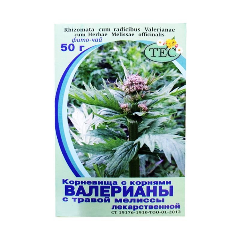 Валерианы корневища с корнями и с травой мелиссы лекарственной Фито-чай 50 г Тес