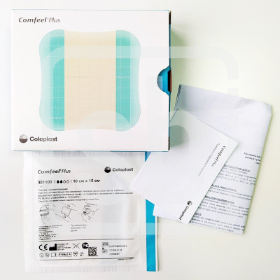 Повязка гидроколлоидная для язв Comfeel Plus Ulser Dressing, размер 10х10см арт.33110