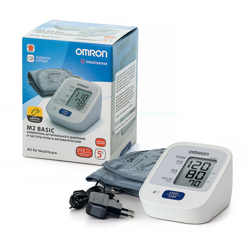 Тонометр OMRON M2 Basic автомат. на плечо c адаптером НЕМ-7121-ARU