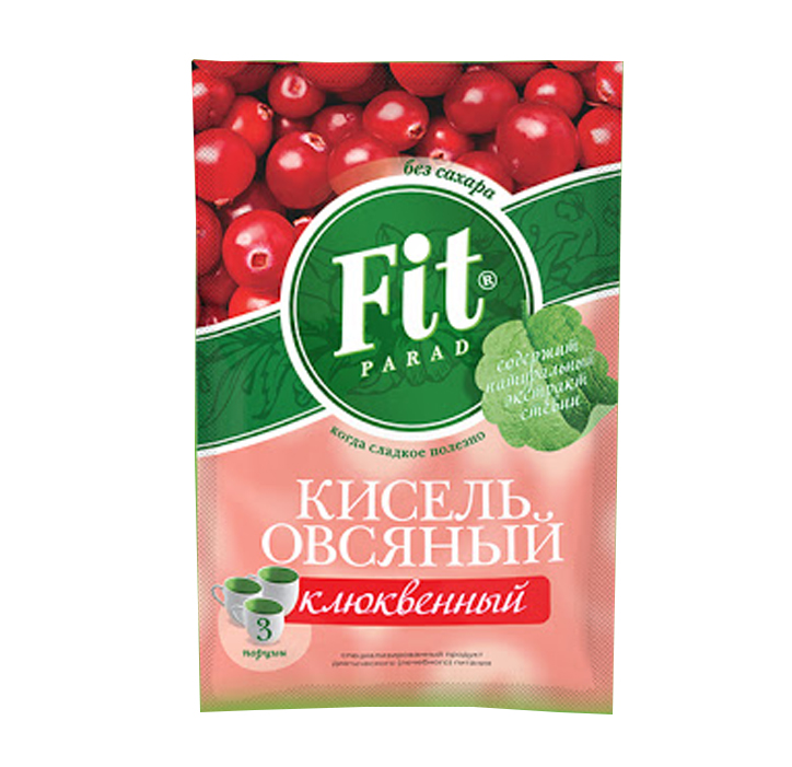 Кисель Овсяный Клюква 50г саше Fit parad
