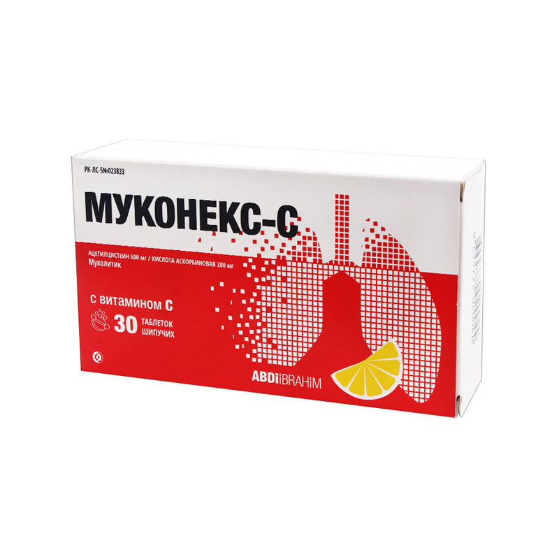 Муконекс-С 600 мг/200 мг №20 табл.шип. -  с доставкой по Алматы .