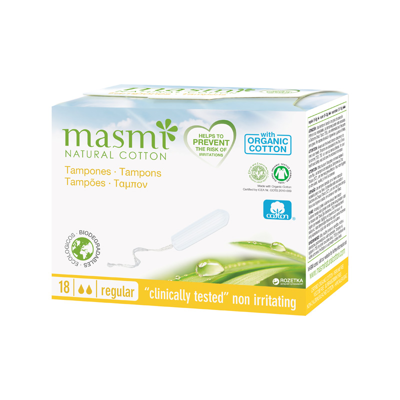 MASMI Тампоны Regular из органического хлопка без аппликатора