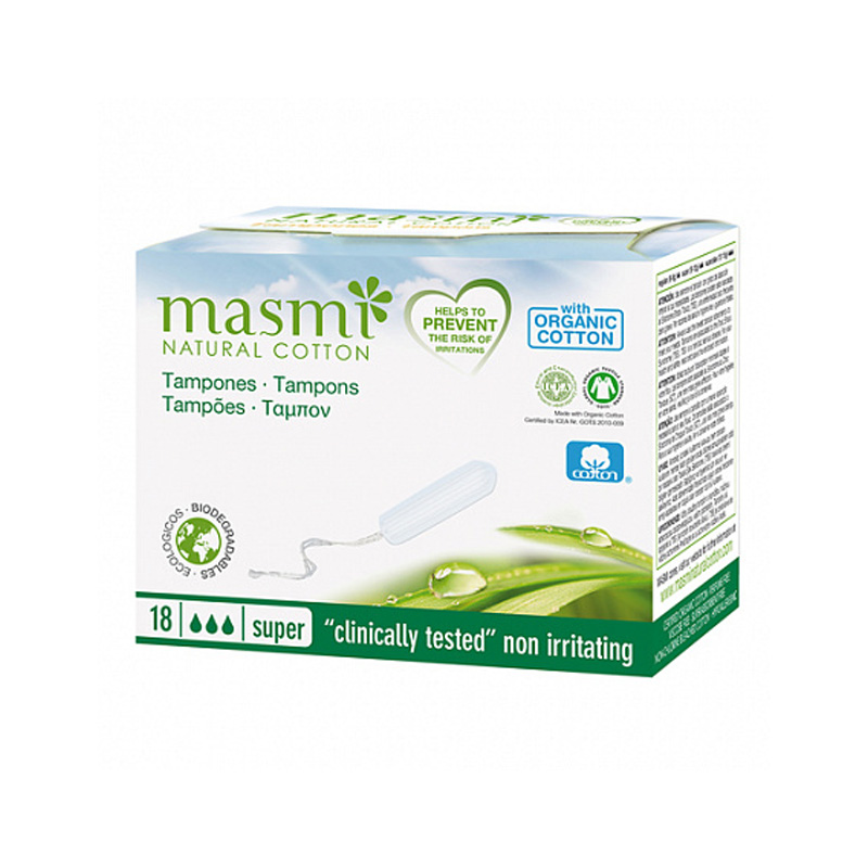 MASMI Тампоны Super из органического хлопка без аппликатора