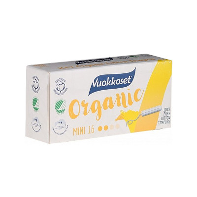 Vuokkoset Тампоны органические мини, 16 шт
