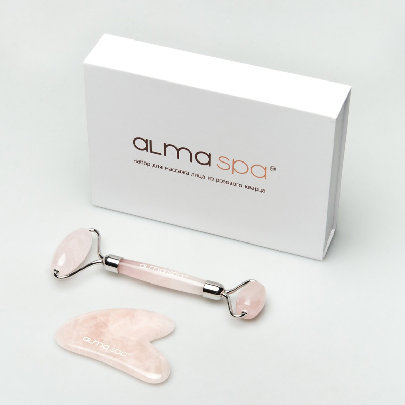 ALMASPA Набор из кварца роллер и гуаша
