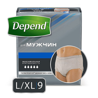 Depend для мужчин MALE L/XL (48-56) 9шт